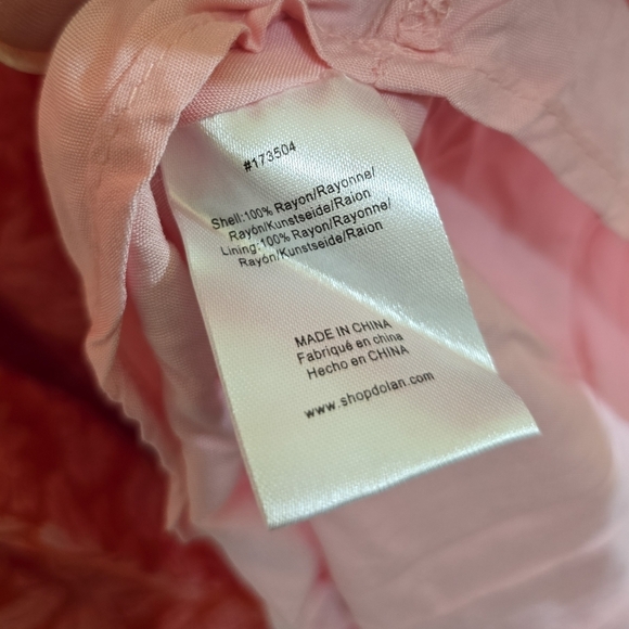 Anthropologie Dolan Smocked Red Motif Maxi Dress XS Pink Floral Long Sleeves - Picture 9 of 9